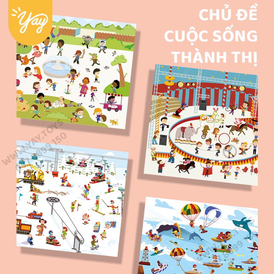 Hình Dán Dùng Được Nhiều Lần cho trẻ từ 3+- Reusable Sticker Mideer