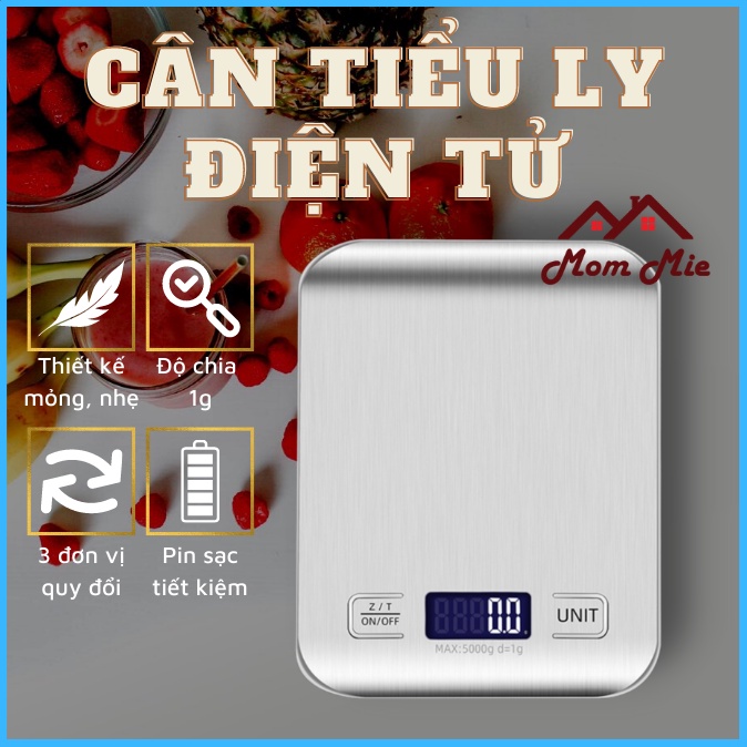 [Mới] Cân tiểu ly điện tử mini 1-10kg, dùng sạc hoặc pin, độ chính xác cao - M136