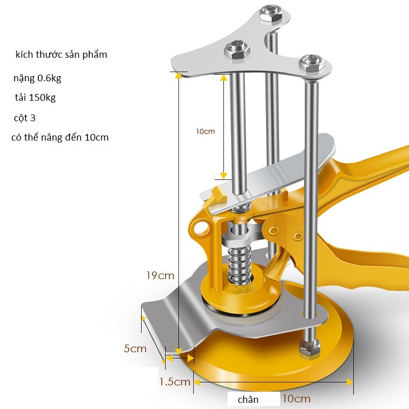 Kích nâng gạch loại chịu tải 150kg , con đội kê gạch men ốp tường Loại 3 trụ và 1 trụ