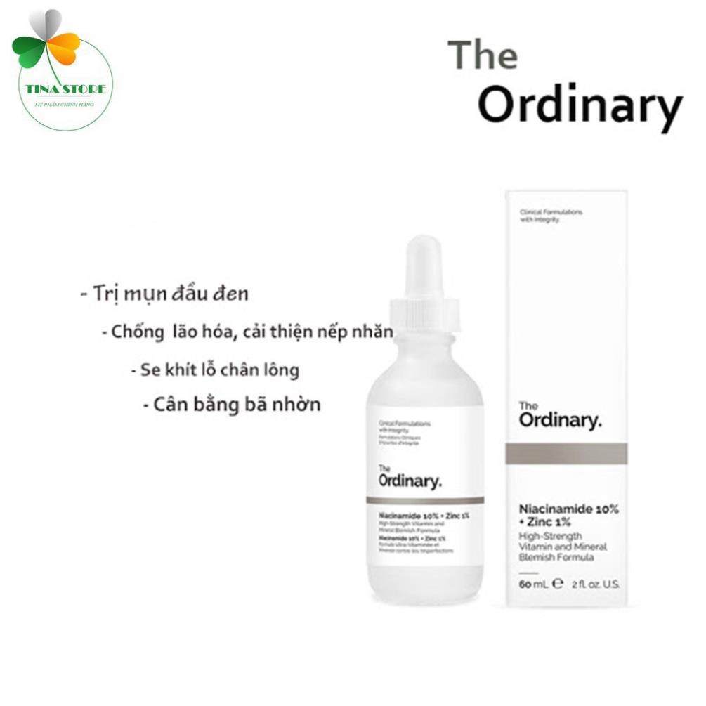 THE ORDINARY NIACINAMI DE 30ML 10% + ZINC 1% - TINH CHẤT SERUM NGĂN NGỪA MỤN, SÁNG DA, SE KHÍT LỖ CHÂN LÔNG