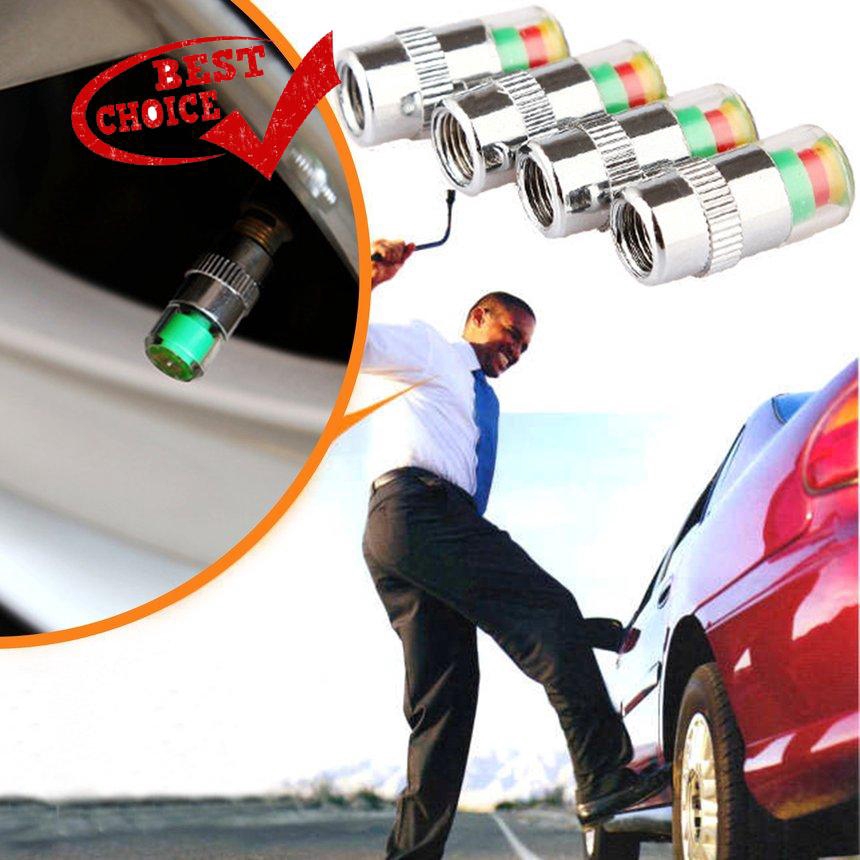 Bộ 4 nắp van cảnh báo áp suất lốp xe ô tô tiện lợi