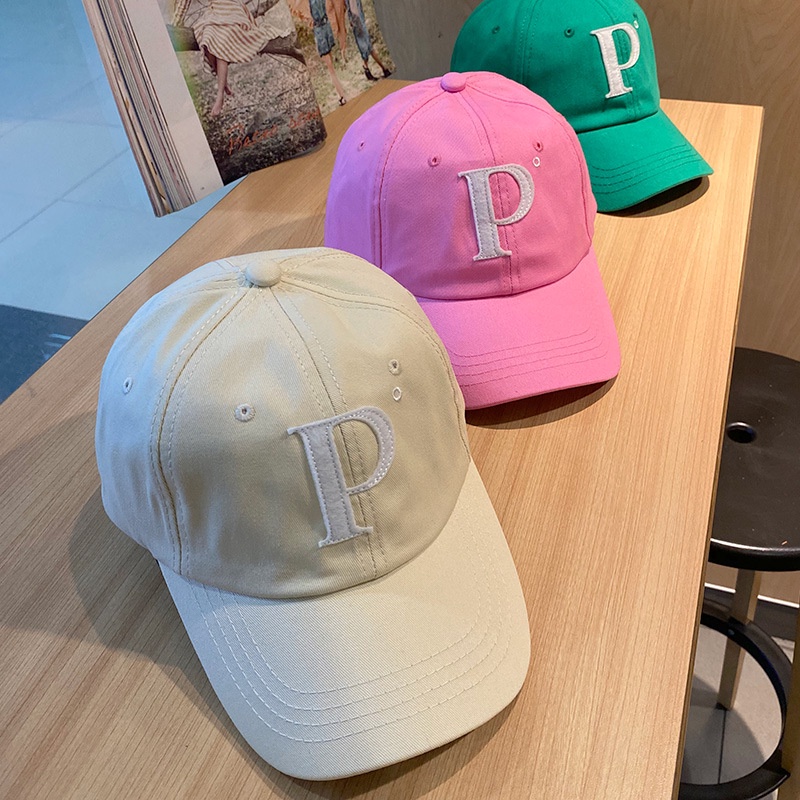 Mũ lưỡi trai thêu chữ P thời trang Hàn Quốc