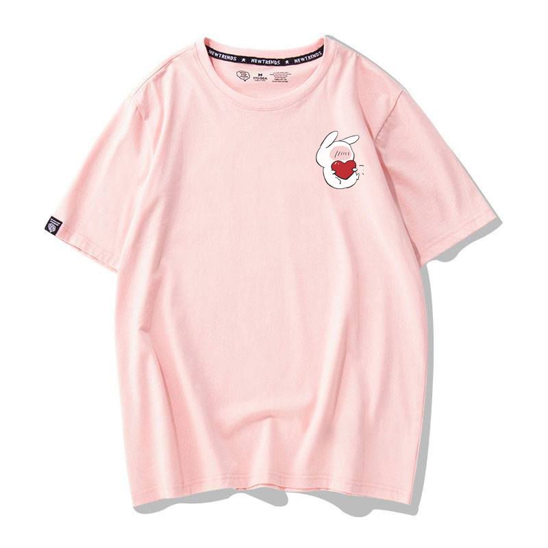 [Hàng Xịn, Gía Tốt] Áo Phông Thun Nam Nữ Tay Ngắn Hình Icon Thỏ Ôm Trái Tim Nhiều Màu - Unisex - Cotton - Mã AT030