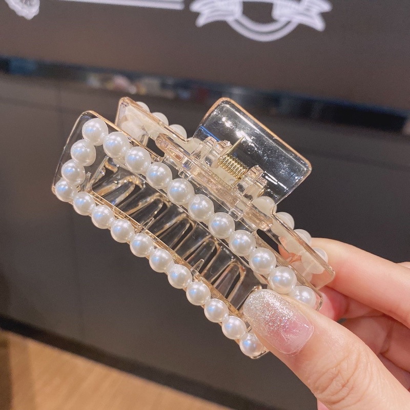 Kẹp tóc càng cua đính hạt ngọc trai nhân tạo phong cách hàn quốc thời trang cho nữ