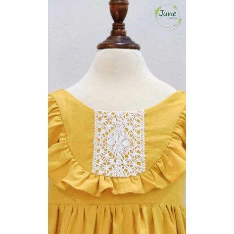 Đầm bé gái June họa tiết hoa liti đầm thoát mát cho bé mặc hè