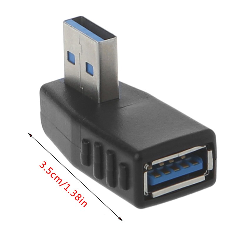 CRE  90˚ Left Right Angled USB 3.0 A Male To Female Connector Adapter For Laptop PC