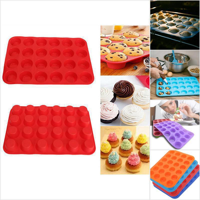 Set 24 Khuôn Silicone Làm Bánh Muffin Mini Tiện Dụng