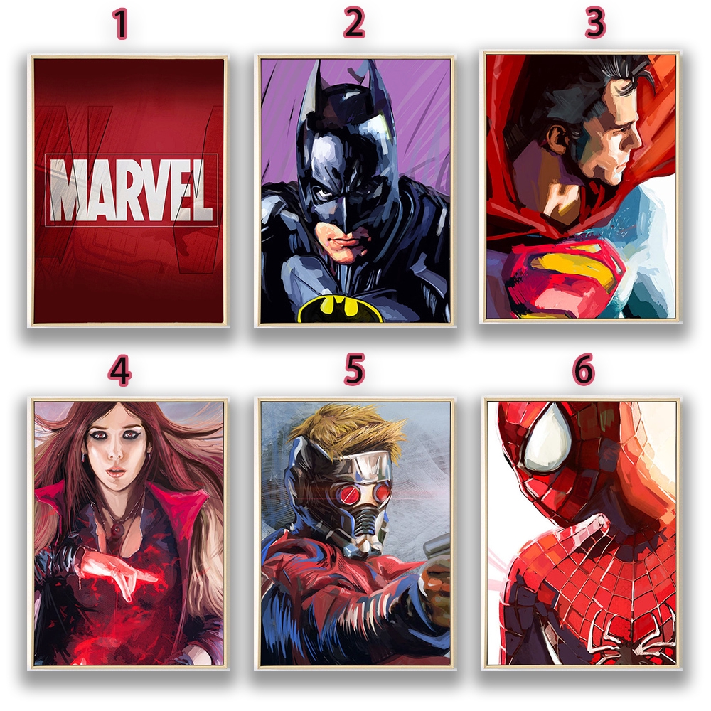 Tranh Treo Tường Hình Siêu Anh Hùng Hoạt Hình Avengers Trang Trí Phòng Trẻ Em