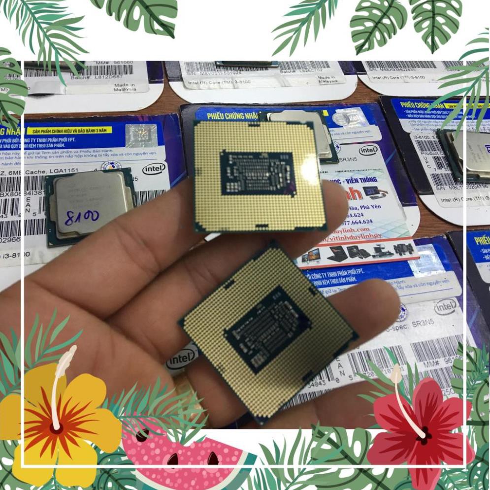 CPU intel core i3-8100,9100,9100F socket 1151 V2 chạy main h310, b360, b365, z370