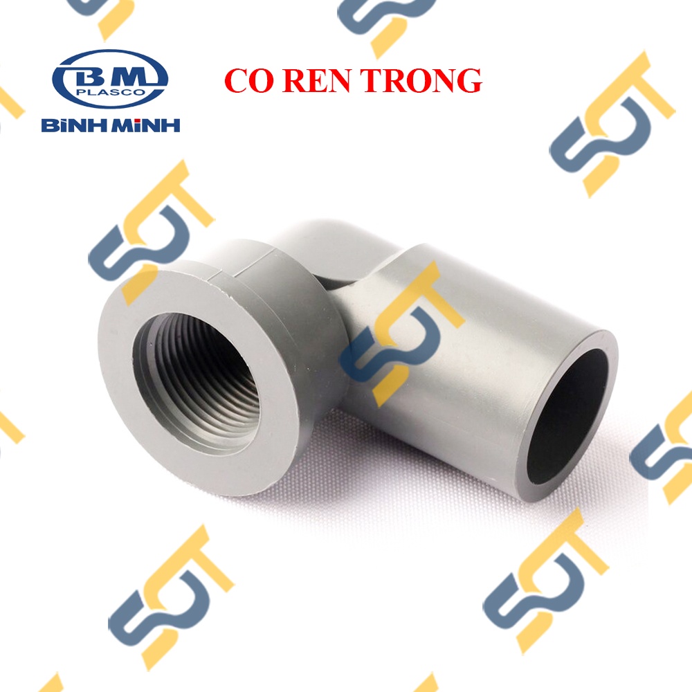 Co Nối Ren Trong Nhựa PVC Dùng Cho Ống Trơn Dán Size 21 27 34 - Thương Hiệu Ống Nhựa Bình Minh - Cút Cong