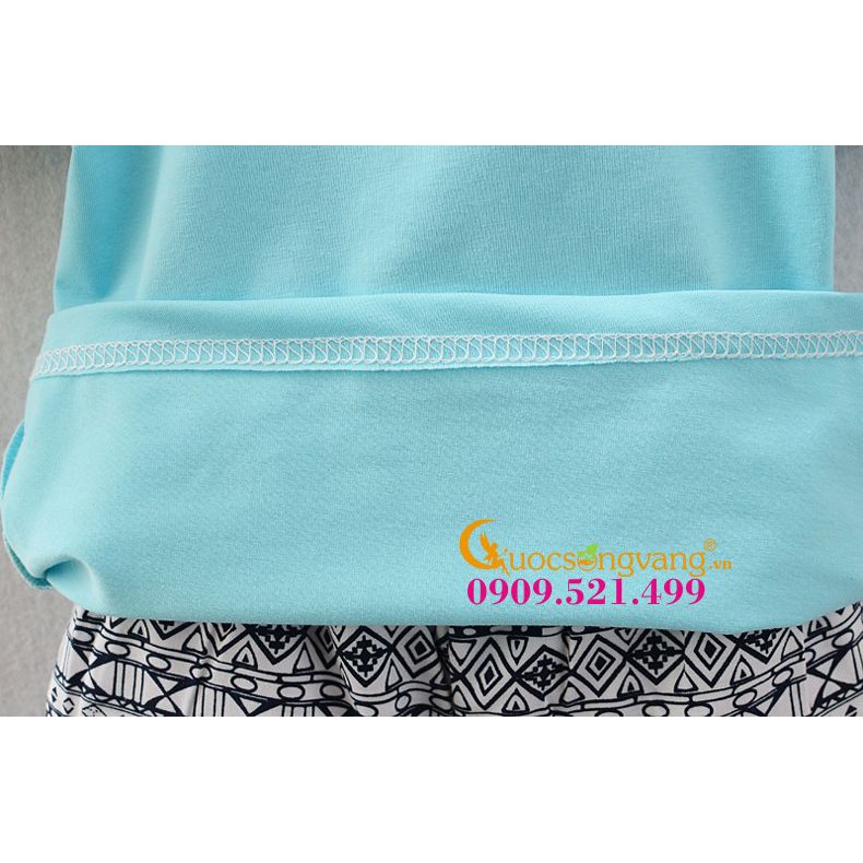 Bộ quần áo bé trai set lửng bé trai wash mềm GLSET026 xanh ngọc Cuocsongvang