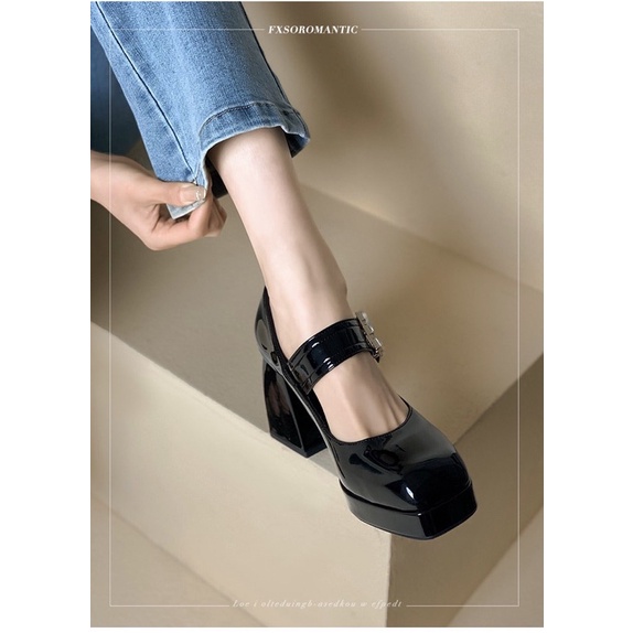 Order _ A12 Giày lolita 3 màu cổ điển Pháp đế trụ 9cm