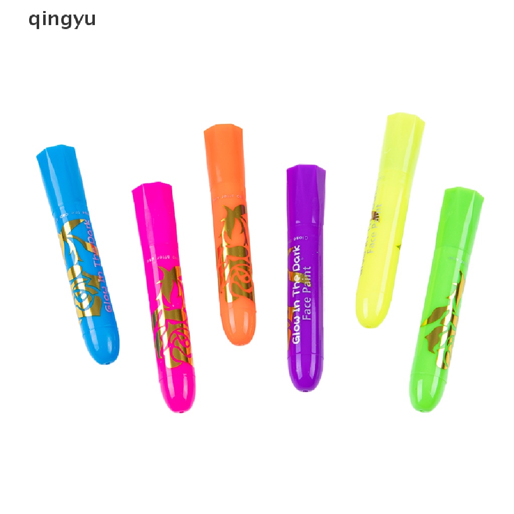 Bộ 6 Bút Sáp Màu Neon Vẽ Mặt Và Cơ Thể Hóa Trang Halloween
