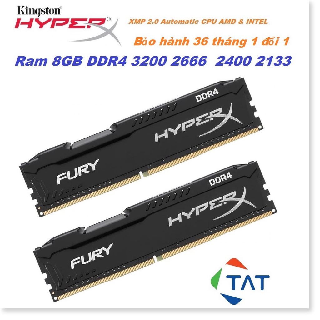 🆕 Ram Kingston HyperX Fury 8GB DDR4 3200MHz 2666MHz 2400MHz 2133MHz - Bảo hành 36 tháng