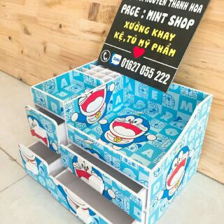 Tủ mỹ phẩm đoremon 4 học 12 ô son (32*20*25cm)