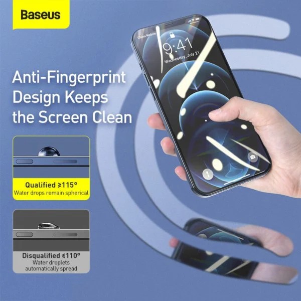 Bộ 2 miếng dán cường lực full màn hình Baseus Tempered Glass Film cho IP 12 mini / 12 / 12 Pro / 12 Pro Max 0.3mm (Đen)