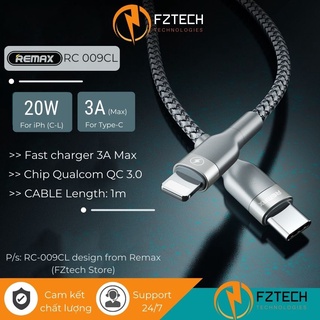 Dây sạc nhanh iphone remax 009cl fztech dây sạc lightning chuẩn pd 20w cho iphone 8 plus đến 13 promax