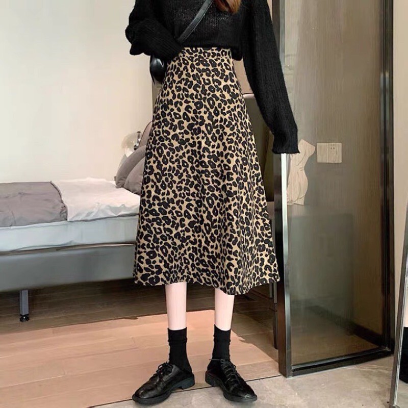 Chân váy Da Báo Dáng Dài Nữ 🌸 Đầm Midi Dáng Xòe Da Beo Cạp Cao Chun Lưng Bánh Bèo Siêu Xinh | BigBuy360 - bigbuy360.vn