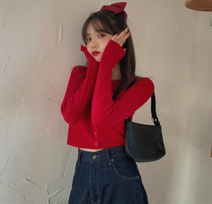 Áo Cardigan Dệt Kim Dáng Ôm Kiểu Hàn Quốc Xinh Xắn Cho Nữ | BigBuy360 - bigbuy360.vn