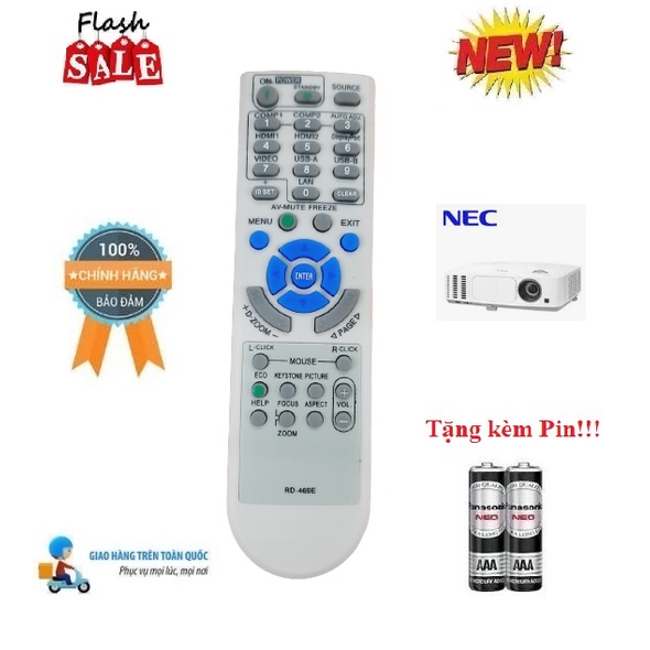 Remote Điều khiển máy chiếu Nec- Hàng chính hãng Nec theo máy mới 100% Tặng kèm Pin