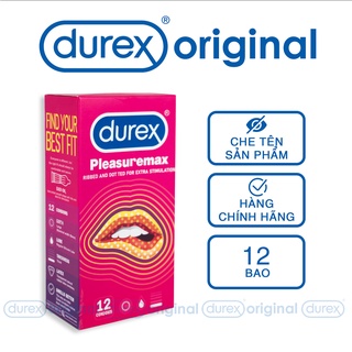 Bao cao su Durex invisible condom latex pleasure max siêu gân bcs Extra Sensitive freesize tiện dụng.