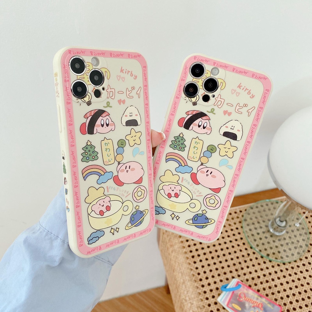 Hoạt Hình Ốp Điện Thoại Cạnh Mềm Chống Sốc Họa Tiết Kirby Sang Trọng Cho Iphone 11 12 Pro Max Mini 7 8 Xs Max 6 6s Plus