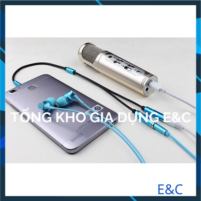 Dây chia từ jack 3.5 ra 1 tai nghe và 1 mic 4 khấc mạ vàng cao cấp, dây chia 1 tai 1 mic, jack chia audio