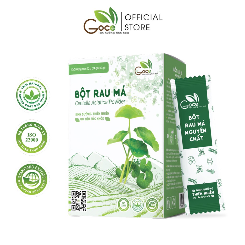 Bột rau má nguyên chất Goce 72g (24 gói x 3g)