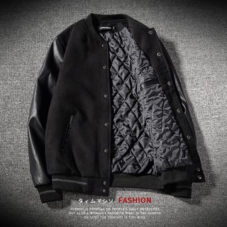 Áo khoác bomber phối da