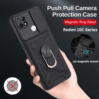 Ốp Điện Thoại Kiểu Giáp Chống Sốc Kèm Giá Đỡ Nhẫn Từ Tính Cho Xiaomi Redmi 10C 10A 10 2022 Xiaomi Redmi Note 11S 11 Pro 5G