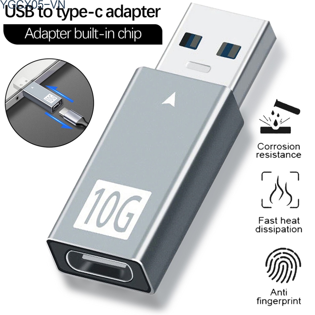 Đầu Chuyển Đổi Usb3.1 Sang Type-C 10 Gbps 5v 3a Bằng Hợp Kim Nhôm | BigBuy360 - bigbuy360.vn