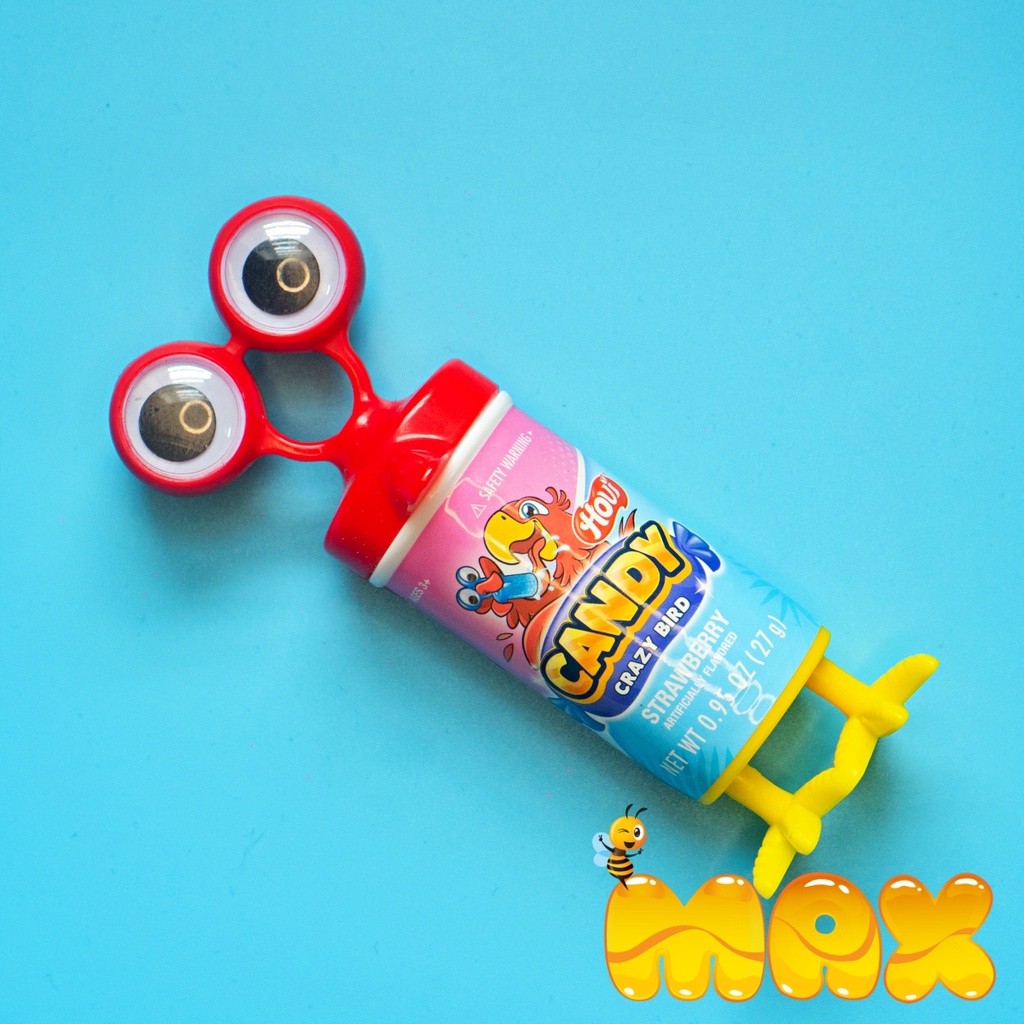 Kẹo mút chấm bột đường Hovi Crazy Bird 3 vị hãng Zed Candy Hà Lan