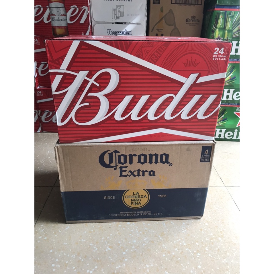 Combo 24 chai budweiser chai 330ml + 24 chai Corona Extra 355ml: 1199k