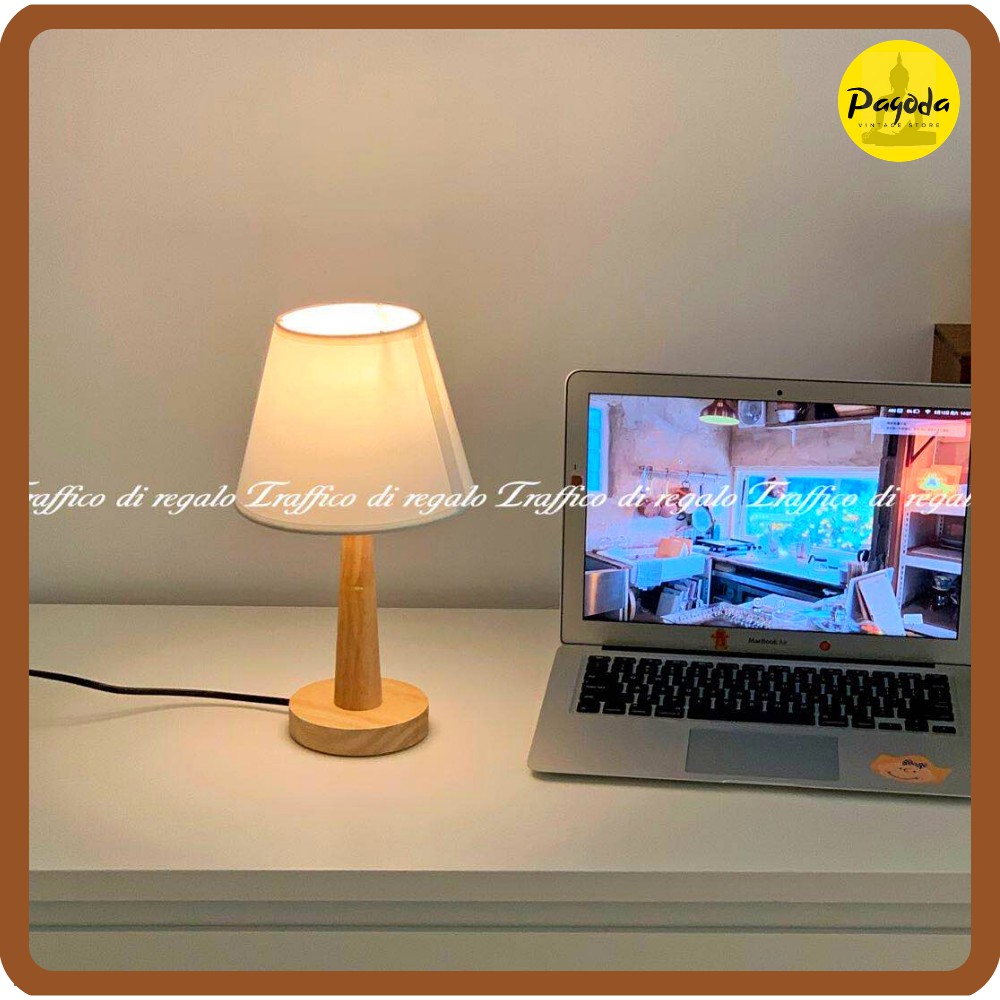 (Clip thực tế) Đèn ngủ để bàn gỗ hình nấm Vintage decor => Follow shop nhận mã giảm giá