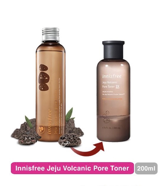 Nước hoa hồng giảm nhờn, se khít lỗ chân lông chiết xuất tro núi lửa Innisfree Jeju Volcanic Pore Toner