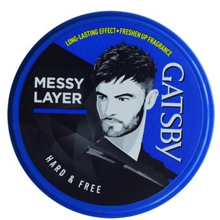 Wax tạo kiểu tóc Gatsby Messy Layer Hard & Free Xanh 75g