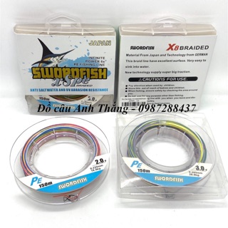 Dây dù cá kiếm X8 Swordfish 150m Japan, dù pe nổi câu lure, câu lục, câu biển