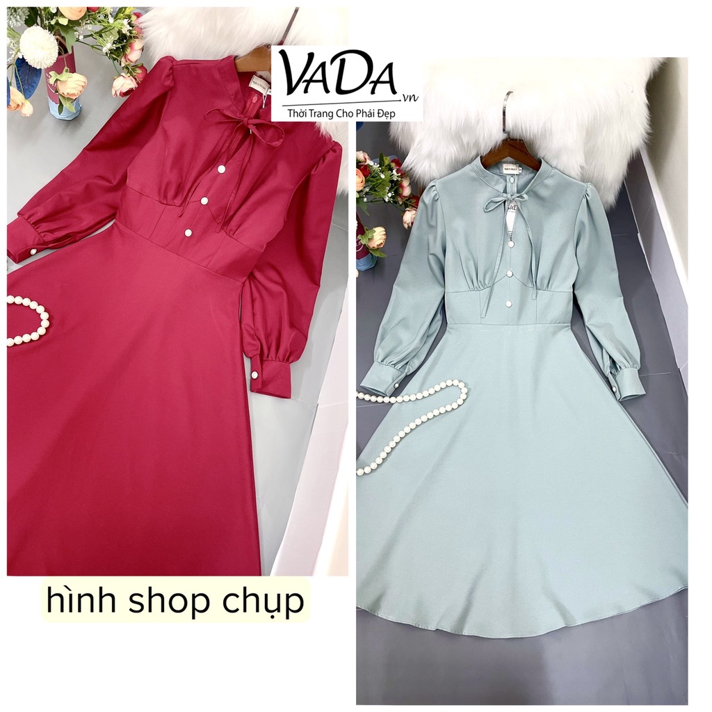 Đầm dự tiệc cưới ,diện noel, mặc tết  2 màu ĐỎ , Xanh Mint xinh xắn - Thời Trang VADA (Đ510) | BigBuy360 - bigbuy360.vn
