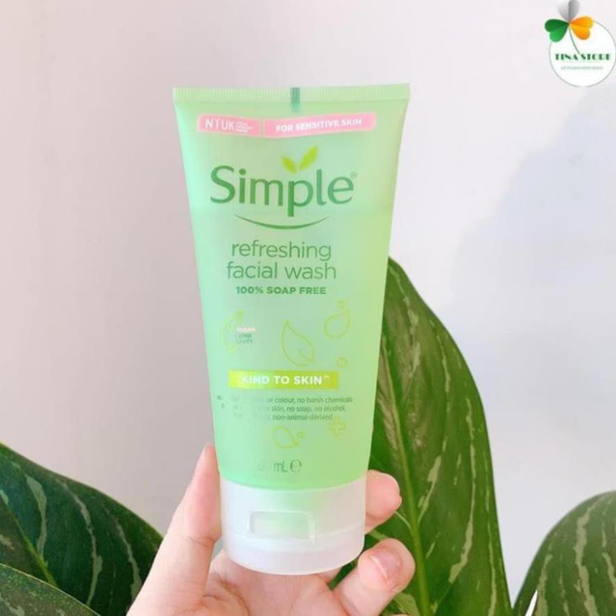 [Chính Hãng] Sữa Rửa Mặt Simple Gel Kind To Skin Refreshing Facial Wash Gel 150ml