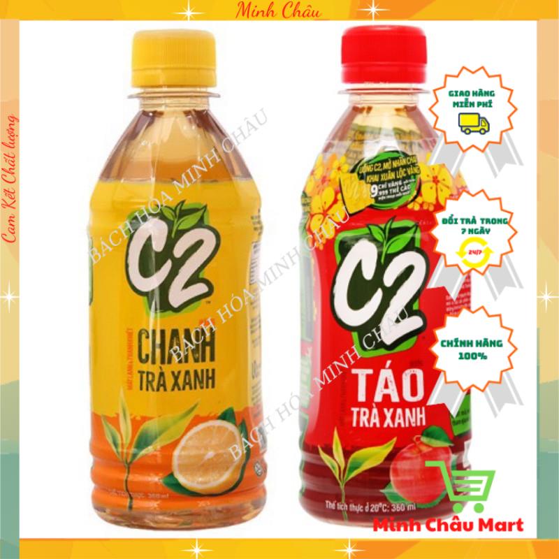 Trà Xanh C2 Hương Chanh/ Táo/Đào 360ml