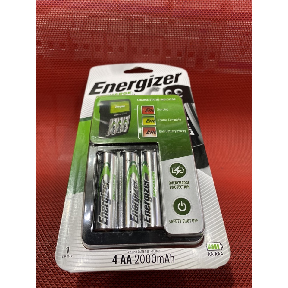 Bộ máy Sạc Pin AA - AAA ENERGIZER kèm 4 viên pin sạc AA 2000 mAh ⚡️ Chính Hãng⚡️