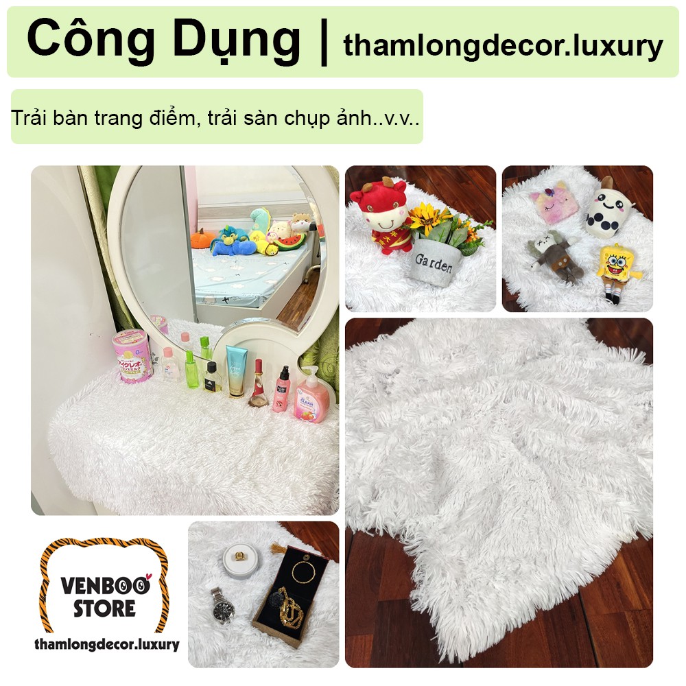 1m x 1m5 Vải chụp ảnh sản phẩm decor phòng ngủ | Khăn trải bàn trang điểm | Lông loang dài