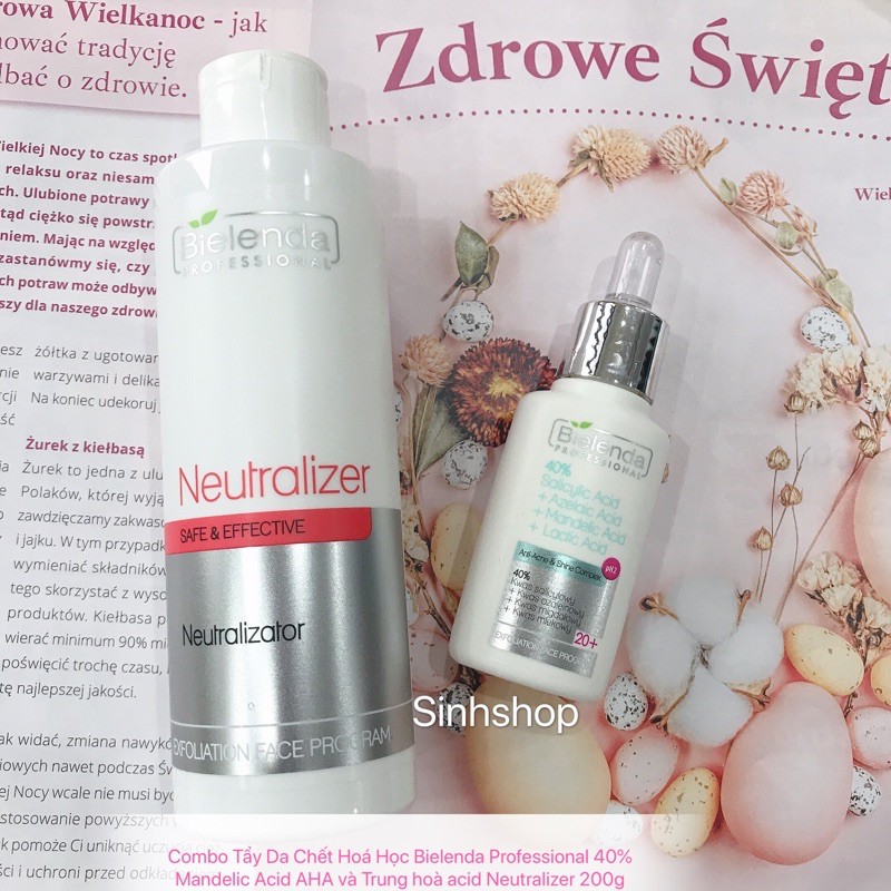 Combo Tẩy Da Chết Hoá Học Bielenda Professional 40% Salicylic Acid và Trung Hoà Acid Bielenda Neutralizer