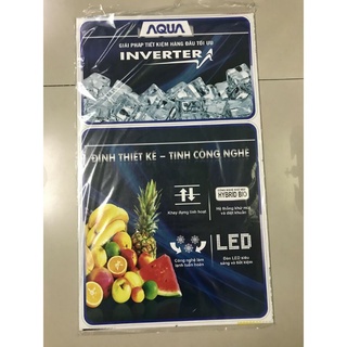combo 5 tem dán tủ lạnh Aqua