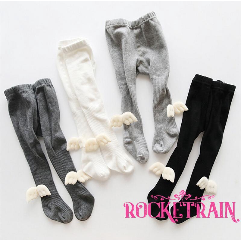 Quần vớ cotton mềm gắn đôi cánh thiên thần ấm áp xinh xắn dành cho bé gái