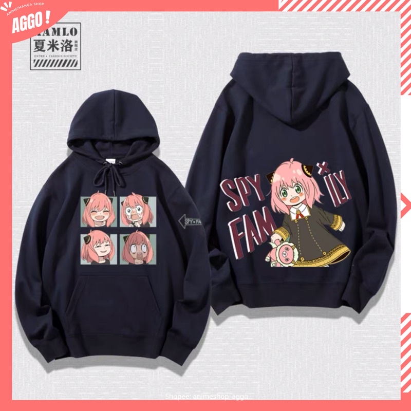 Áo hoodie spy x family, áo hoodie in hình anime spyxfamily Loid, Yor, Anya Forger mẫu mới