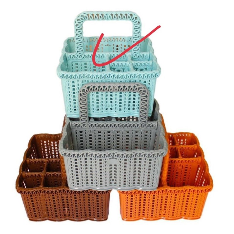 Giỏ nhựa 6 ngăn đựng đồ đa năng nhiều ngăn rổ nhựa 6 ngăn
