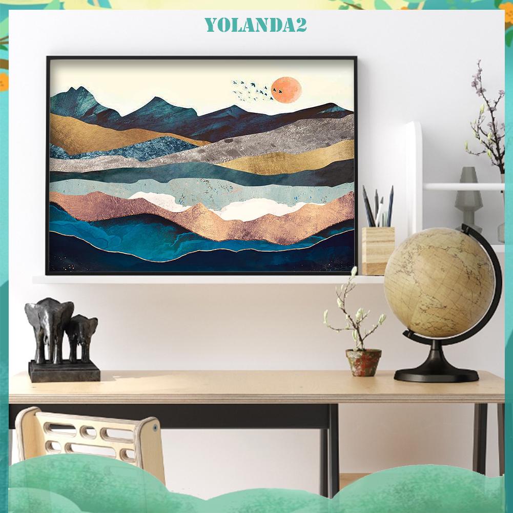 Toàn Bộ Tranh Thêu Chữ Thập Diy 11ct 40x50cm Hình Núi Hoàng Hôn