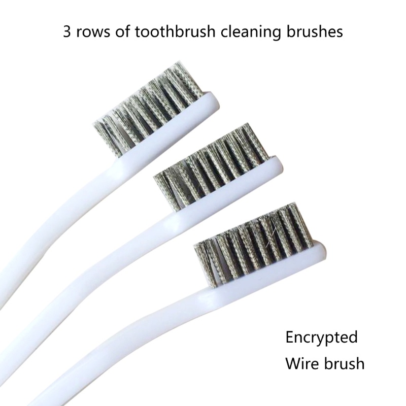 Bàn Chải Sợi Nylon / Đồng 3 Hàng Dùng Đánh Bóng Kim Loại Chống Rỉ Sét