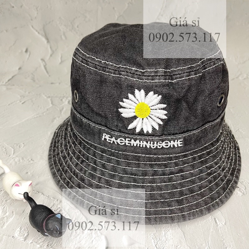 Nón bucket jean thêu Hoa cúc thời trang nam nữ chất lừ